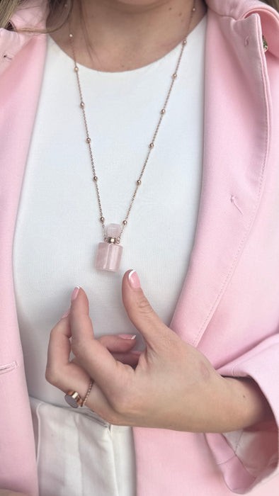 COLLAR CUARZO ROSADO