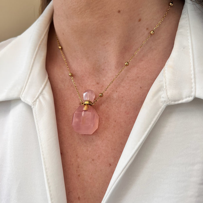 COLLAR CUARZO ROSADO