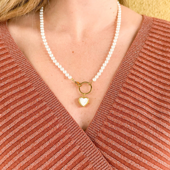 COLLAR CORAZÓN DE PERLAS