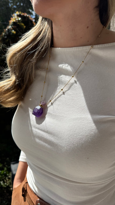 COLLAR CUARZO MORADO
